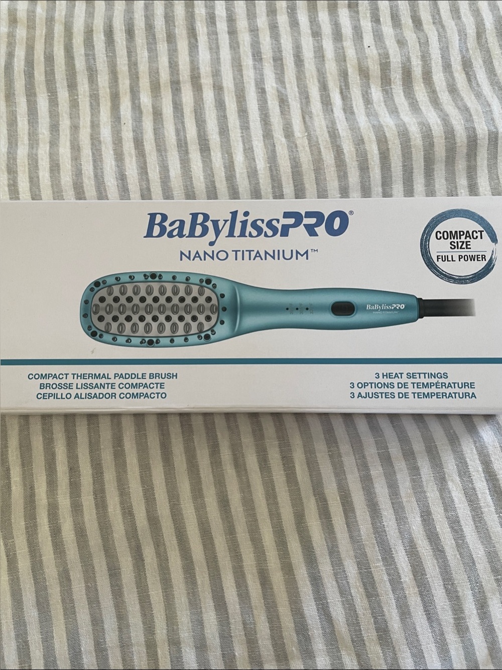 BaBylissPRO Nano Titanium Compact Thermal Paddle Brush - Teal
